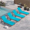 Outdoor Lounge Chair Set of 4, Aluminum Pool Lounge Chairs by Oasbira