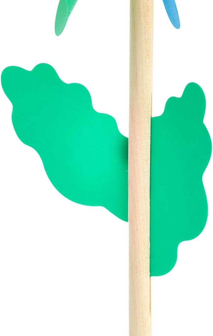 BLUE PANDA 12-Pack Rainbow Flower Pinwheels for Yard and Garden - Wind Spinners and Outdoor Party Favors for Kids, Pride and Birthday Decorations