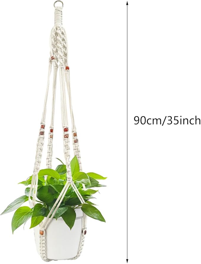 Belit 2 Pack Macrame Plant Hangers Indoor Hanging Planter Basket Decorative Flower Pot Holder Rope for Indoor Outdoor Home Decor