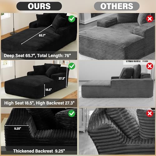 76" Oversized Chaise Lounge Chair Indoor - Image 3
