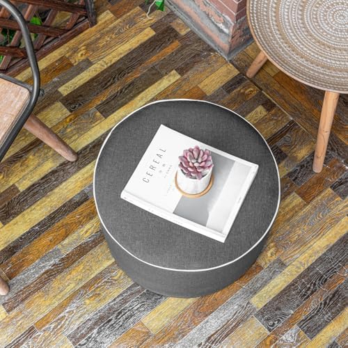 Patio Outdoor Ottoman, Dark Gray, Pouf Footstool - Image 7