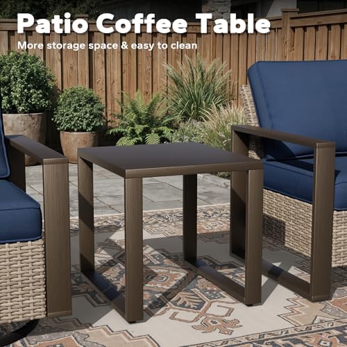 Outdoor Patio Chairs, 3 Pieces Wicker Rattan Furniture Set, 2 Patio Chairs and - Image 6