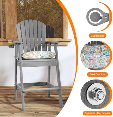 Sundale Outdoor Adirondack Bar Table and Chairs Set - Image 5