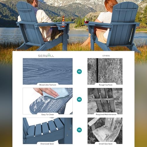 SERWALL Outdoor Adirondack Chair Set of 2 - Image 2