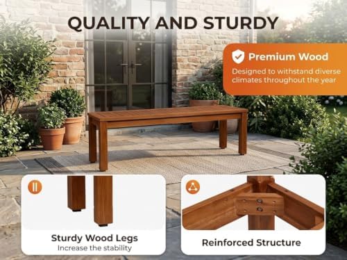 Amazonia Aster Backless Patio Eucalyptus Wood | Ideal - Image 4