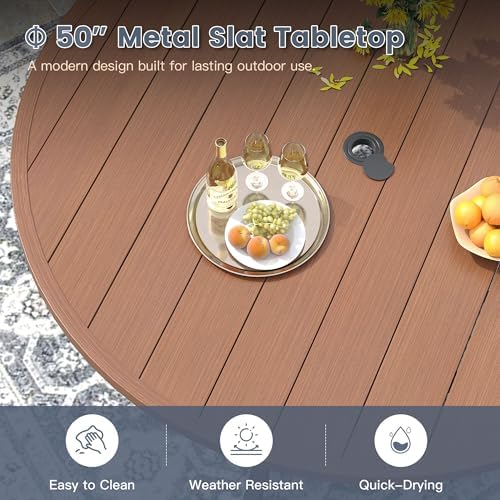 VICLLAX 50" Outdoor Round Patio Dining Table - Image 5