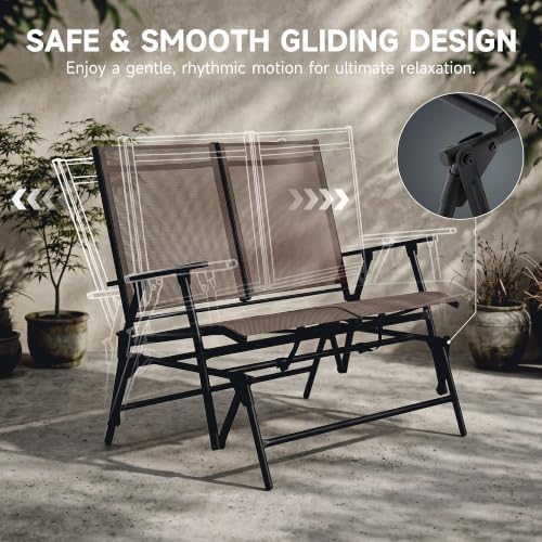 2-Person Outdoor Glider Bench No Assembly Required, Glider Loveseat - Image 6