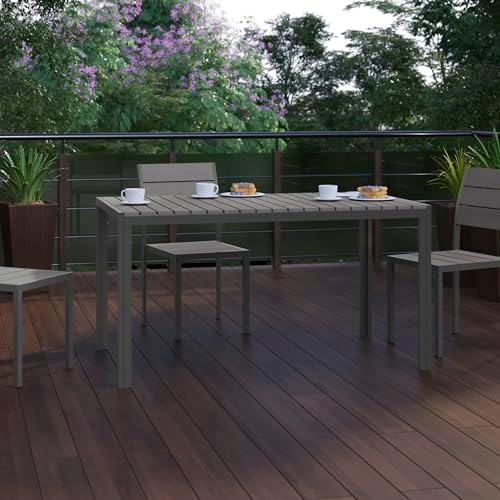 Flash Furniture Commercial Grade 55x31 in Metal Dining Table - Image 6
