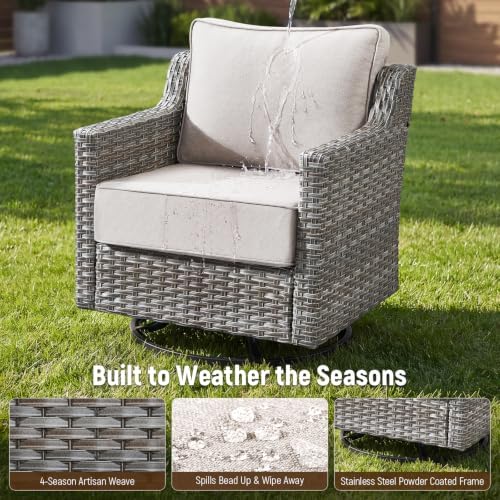 Luxury 6" Thick Cushioned 6-Piece Swivel Rocker Chairs Set - Image 5