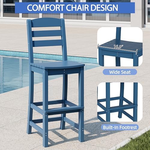 Shintenchi 3 Pieces Outdoor High Top Bar Set, 1 Patio High Top Round Table and - Image 3