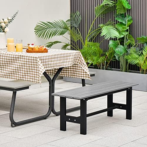 GIANTEX Outdoor Bench Seat, Backless Patio Garden Bench, 660 LBS Load - Image 4