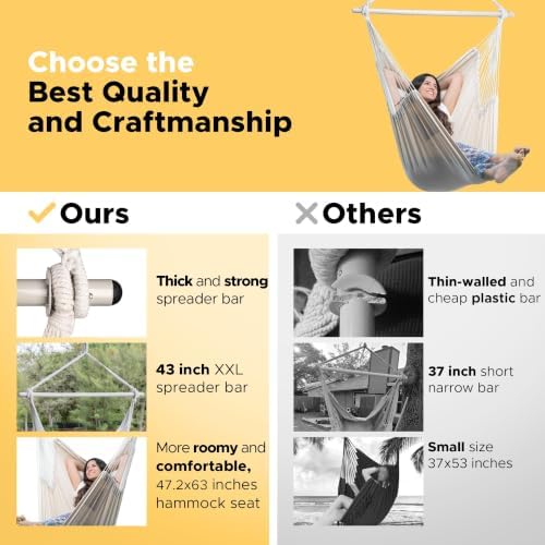 ADVOKAIR Hammock Chair Swing 500lbs Steel Bar Multi-Size Bedroom&Porch - Image 3