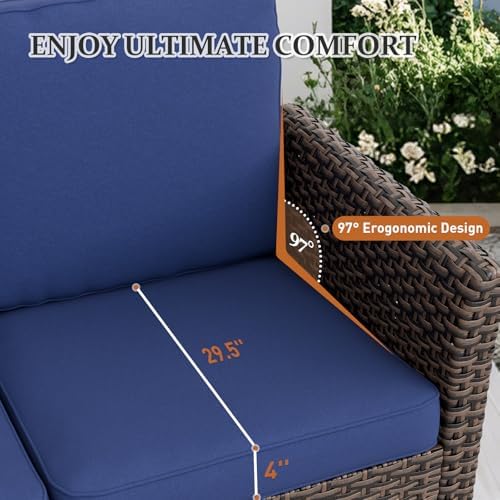 Wicker Patio Sofa, Outdoor Furniture Couch, 3 Seat - Image 4