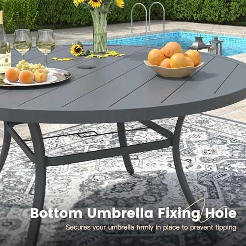 VICLLAX 63" Outdoor Patio Dining Table - Image 5