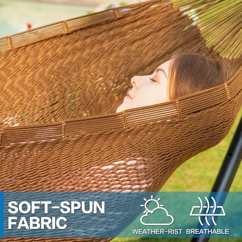 Double Hammock with Stand for Outside, Heavy-Duty - Image 4