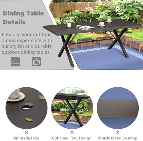 7-Piece Patio Dining Set Outdoor Conversation Set, Metal Outdoor Furniture Set - Image 3