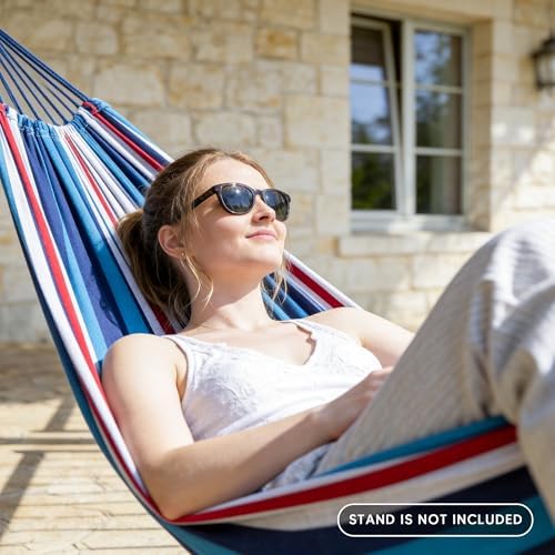 SUNCREAT Double Hammock Without Stand, Ocean Stripes - Image 2