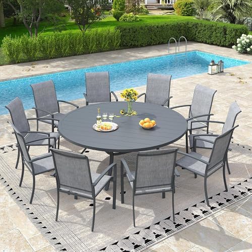 VICLLAX 63" Outdoor Patio Dining Table - Image 2
