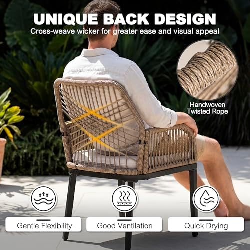 NUU GARDEN 5-Piece Outdoor Dining Set, Outdoor Table and Chairs, All Weather - Image 6