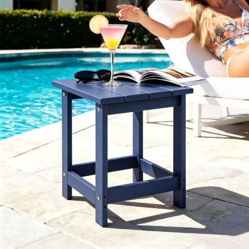 Patio Side Table, Heavy Duty HDPE Outdoor End Table - Image 2
