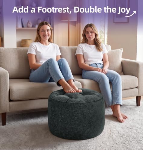 Hobestluk Round Oversized Ottoman Foot Leg Rest Under Desk - Image 4