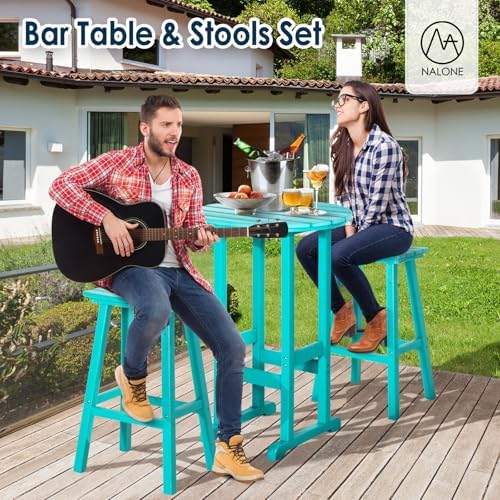nalone Outdoor Bar Table and Chairs Set, HDPE Bar Table - Image 2