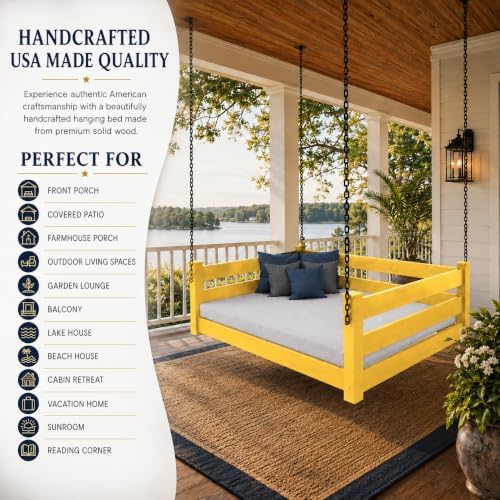 Amish Made Canary Yellow Full Bed Hanging Daybed Made in USA - Image 3