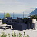 Modway EEI-4380-NAV Saybrook Patio Upholstered 4-Piece Sectional Sofa in Navy by Modway