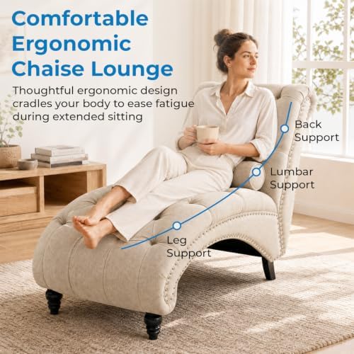 Tufted Chaise Lounge Chair Indoor - Image 2