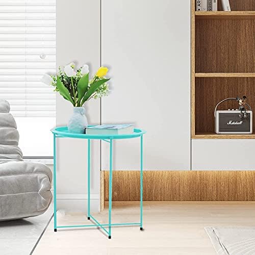 End Table Set of 2, Outdoor Side Table, Small Patio Table Metal Side Table - Image 2