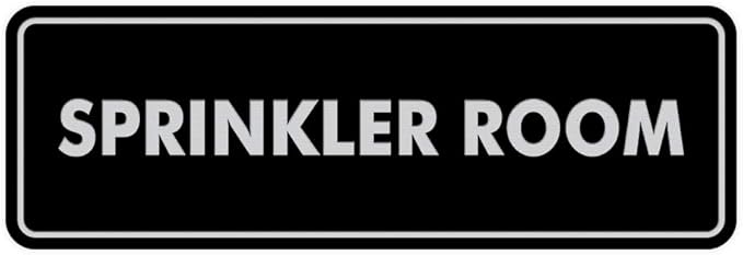 Signs ByLITA Standard Sprinkler Room Sign (Black/Silver) - Small