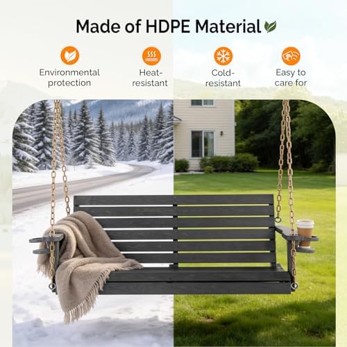 VINGLI 4 FT HDPE Porch Swing Outdoor - Image 7