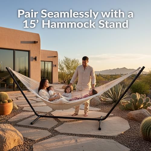 Sunnydaze Mayan XXL Double Heavy-Duty Hammock - Image 4