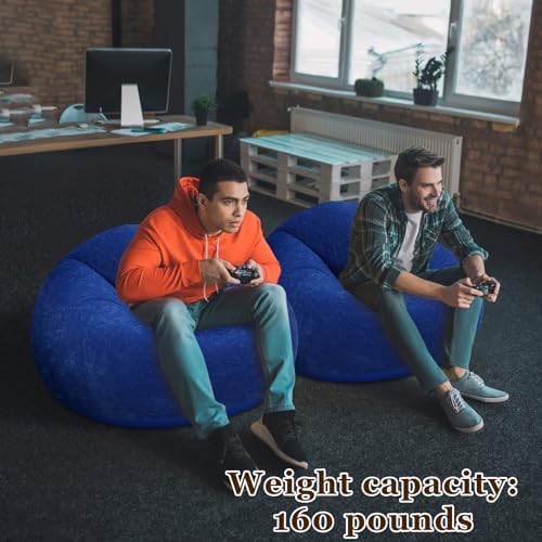 Realspring Inflatable Bean Bag Chairs, Dark Blue - Image 5