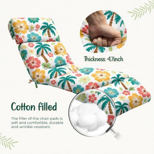 Outdoor Lounge Chair Cushions Waterproof 75.1 x 22.8 x 4.7 Green Tree - Image 5