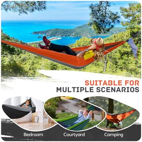 Camping Hammock Lightweight, Portable Hammocks Parachute Hammock - Image 7
