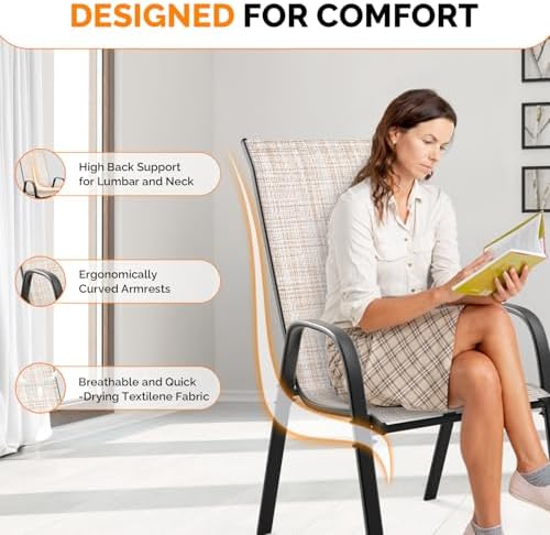 VINGLI Patio Chairs Set of 4 - Image 5