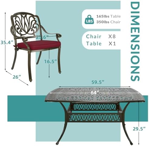 9-Piece Outdoor Furniture Dining Set - Image 3