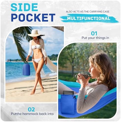 Camping Hammock Lightweight, Portable Hammocks Parachute Hammock - Image 5