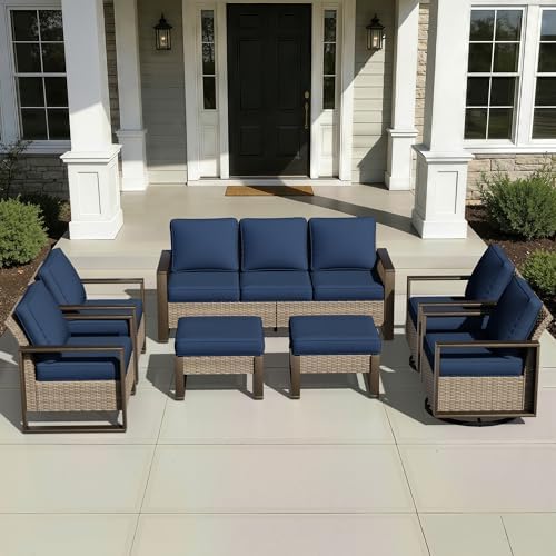 Outdoor Patio Chairs, 8 Pieces Wicker Rattan Furniture Set, 4 Patio Chairs by Joyside