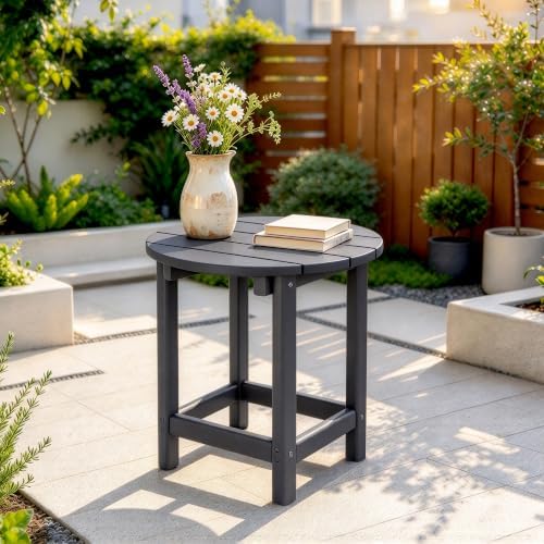 Round Adirondack Patio Side Table End Table, Outdoor Side Tables - Image 6