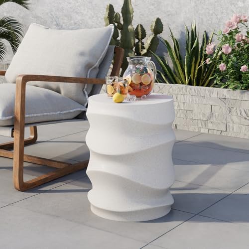 COSIEST Outdoor Side Table, Concrete Finished Side Table - Image 6