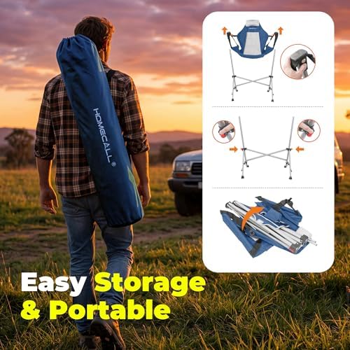 Hammock Camping Chair with Footrest, Heavy Duty Swinging Chair 500LB - Image 6