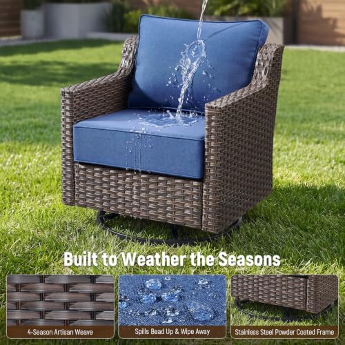 Luxury 6" Thick Cushioned 8-Piece Patio Conversation Set - Image 5