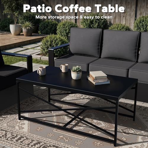 Outdoor Aluminum Furniture Set, 4-Piece Patio Conversation Set, 2 Chairs - Image 6