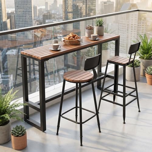 Extra Long Outdoor Bar Height Table, Patio Bar Tables High Counter Table - Image 6