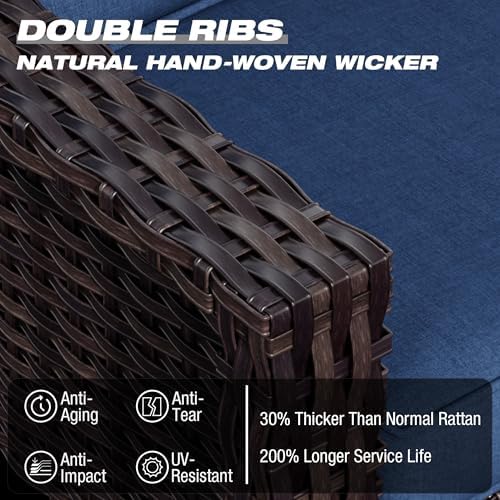 Wicker Patio Chairs Set of 2, Outdoor Rattan Furniture - Image 4