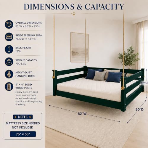 Amish Made Dark Green Full Bed Hanging Daybed Made in USA - Image 2
