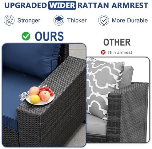5 Pieces Patio Furniture Set, Outdoor Sofa - Image 4