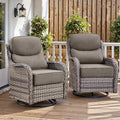 Luxury 6" Thick Cushioned Outdoor Swivel Rocker Patio Chairs of 2, High Back by Belord